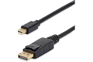 StarTech.com 3 ft Mini DisplayPort to DisplayPort 1.2 Adapter Cable M/M - DisplayPort 4k with HBR2 support - 3 feet Mini DP to DP Cable (MDP2DPMM3),Black
