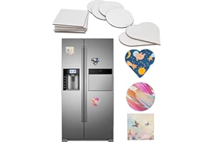 HZHAN 12PCS Mini Magnetic Canvas Panel for Painting Small Flat Canvas Board Art DIY for Refrigerator Magnets Decorations 3inches (Heart,Round,Square)