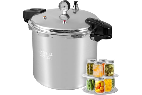 UNIFULL 24 Quart / 23 Liter Pressure Cooker, Pressure Canner With Pressure Gauge, Pressure Relief is 14 PSI (+/- 5%)