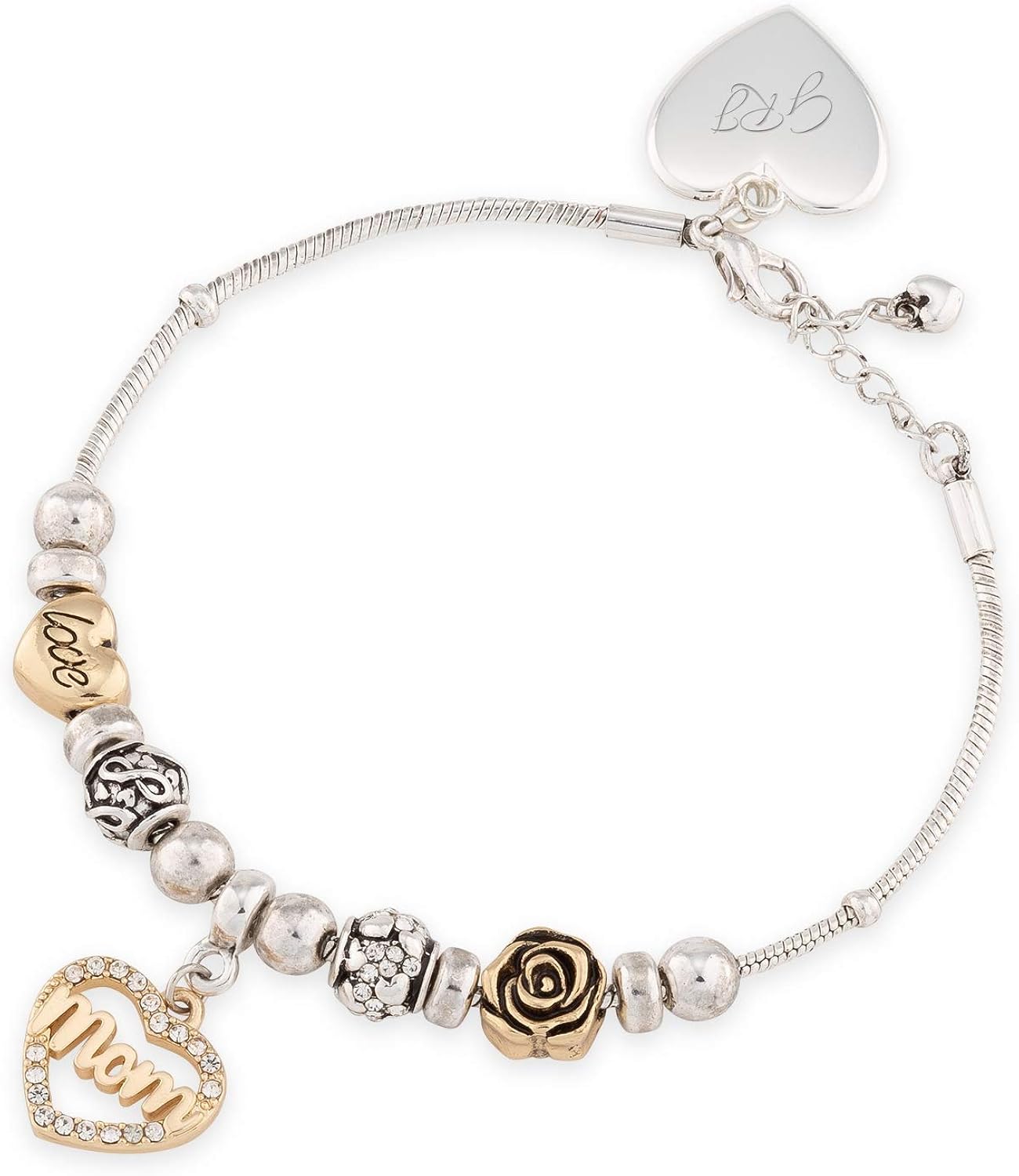 Things Remembered Personalized Silver Tone Mom Heart Beaded