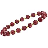 Ross-Simons 60.00 ct. t.w. Ruby Bead Stretch Bracelet in 10kt Yellow Gold. 7 inches