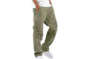 Lenkho Cargo Pants for Men Relaxed Fit Casual Joggers Comfy Lightweight Athletic Sweatpants Baggy Outdoor Work Hiking Pants