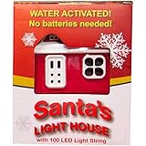 Hydra Cell Santa's Light House, Water Activated 100 LED Fairy Lights String with 8 Modes and Pre-Set Timer, Suitable for Home