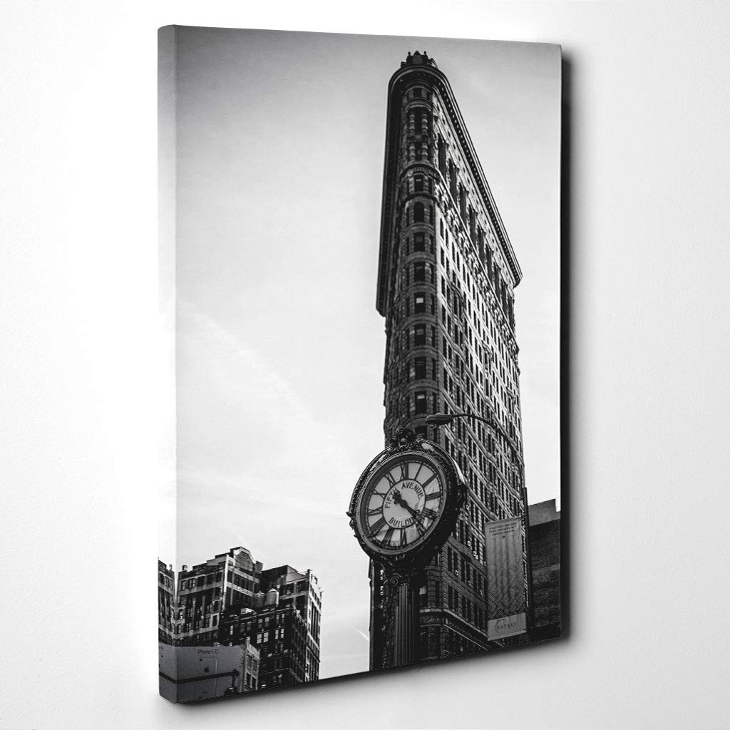 Flatiron Building New York City (4) Canvas Print | Gallery Wrapped 30mm Frame Wall Art | 20x14 inches | Ready to Hang | Modern Cityscape Picture | Living Room Bedroom Lounge Office