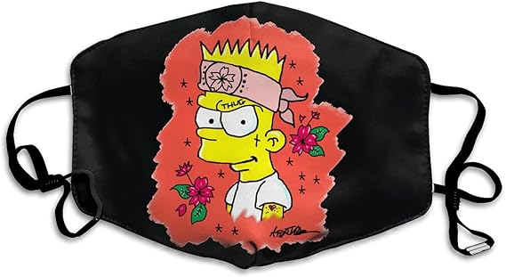 Bart Simpson Fashionable 3d Printing Breathable And Soft Outdoor Mask ...