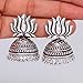 Jaipur Mart Oxidised Plated Jhumka Earrings Silver Jewellery Gift For Women