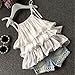 Fabal 2017 Girls Summer Clothes Kids Girls Chiffon Pearl Vest Shirt +Short Pants Outfits Clothes Set (3-4T, White)