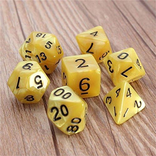 STRONGCLOUD Dragons and Dungeons Polyhedral Dice Set D4-D20 (7Pcs/Set) Yellow
