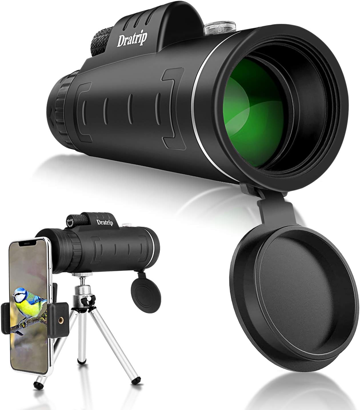 Monocular Telescope, 40X60 High Power HD Monocular with Smartphone Holder & Tripod, Waterproof Monocular with Durable and Clear FMC BAK4 Prism for Bird Watching, Camping, Hiking, Match - [2019 Newest]
