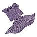 AmyHomie Mermaid Tail Blanket, Little Mermaid Blanket Soft Crochet All Seasons Sleeping Blanket for Kids, Mermaid Gift for Girls(Lavender,Kids)
