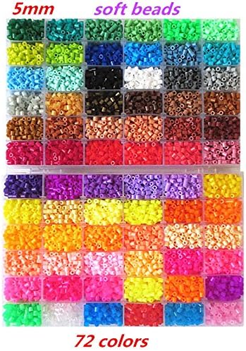 UEBI 72 colors 21000pcs 5MM Peas set-Puzzle parent-child DIY handmade beans toys,Random Color