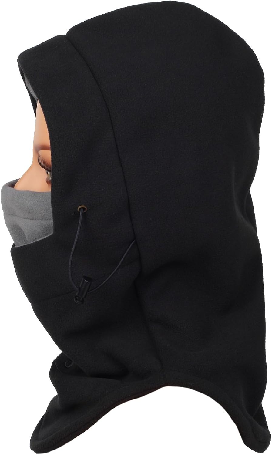 Purjoy Multipurpose Use Thermal Warm Fleece Balaclava Hood Police Swat Ski Bike Wind Stopper Full Face Mask Hats Neck Warmer Outdoor Winter Sports Snowboarding Cap (Black+Grey) at  Women’s Clothing store