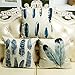 Happytimelol 18 x 18 Cotton Linen Throw Pillow Case Cover (3D Feather Style 2)