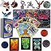 50 Assorted Pokemon Card Pack Lot - Zero- Duplication Featuring A Random Pokemon Figure, 1 Coin, 1 Random Ultra Rare, Foils, Rares. Includes 1 Custom Golden Groundhog Box.