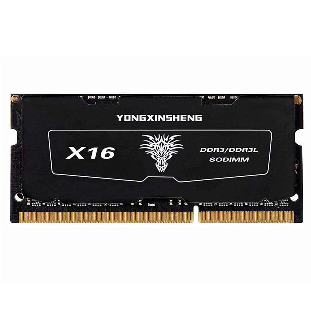 Yongxinsheng 8GB DDR3L / DDR3 1600MHz CL11 SODIMM Laptop Memory PC3L-12800 / PC3-12800 204Pin 1.35V / 1.5V 2Rx8 Dual Rank Non-ECC Unbuffered Notebook PC Computer Memory RAM Module Upgrade (Black)