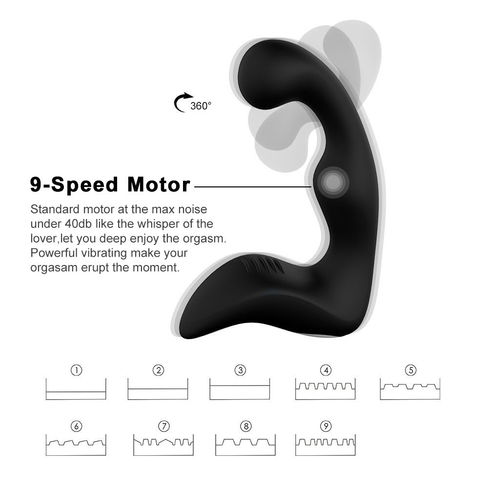 APRIL 14TH Silicone Rechargeable Vibrating Butt Anal Plug Prostate Vibrator, Anal Sex Toys for men,women or couples. Black. 4.23 Ounce