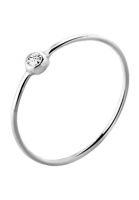 Elli Ring Damen Solitär mit Swarovski Kristall in 925 Sterling Silber