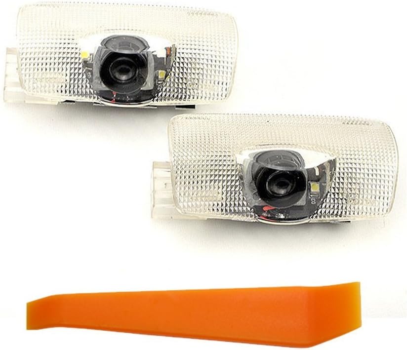 Welcome Light,lollychan 1 pair LED Courtesy Lights Easy Installation Car Door Laser Projector Logo Ghost Shadow Lights with Door Upholstery Remover