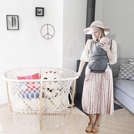 macrame baby bassinet