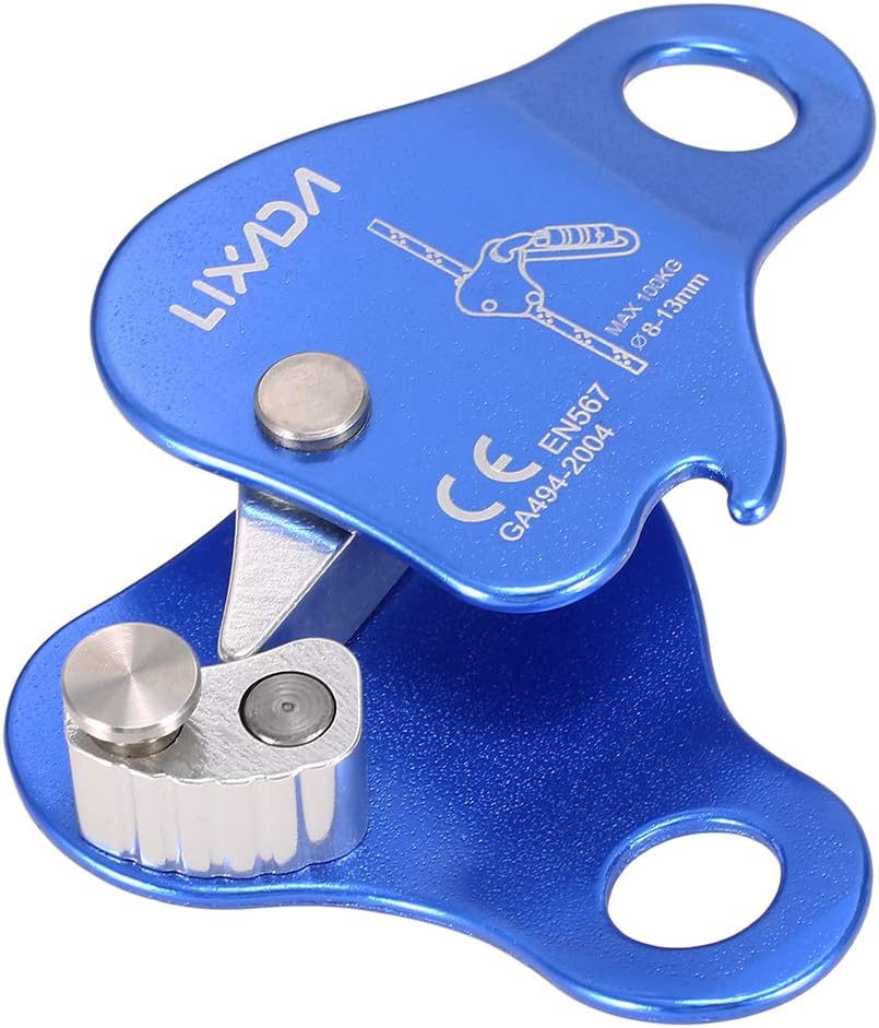 Lixada Rock Climbing Ascender Ultralight Fall Arrest Protection Belay Device Self-Locking 8-13MM Rope Grip Clamp for Outdoor Climbing and Rescue, Blue : Sports & Outdoors