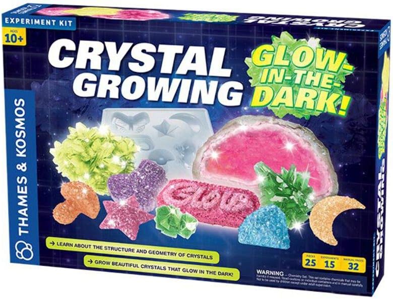 Amazon Com Thames Kosmos Crystal Growing Glow In The Dark Science Kit 12 Experiments Ages 10 Learn About Crystallization Grow Crystals Crystal Geodes The Glow In The Dark 32 Page Manual