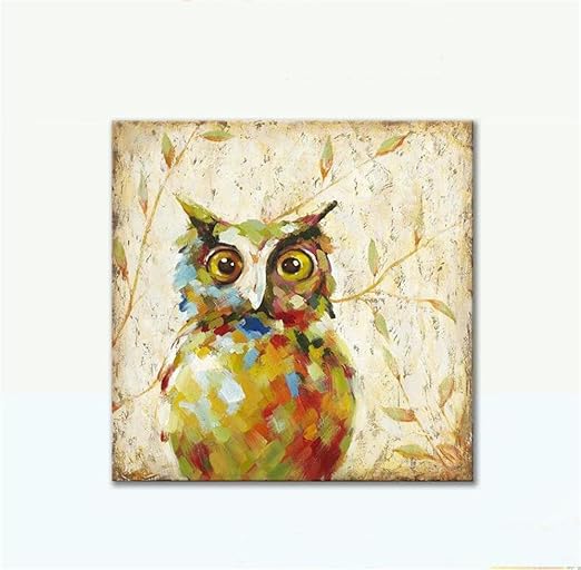 Ycrd Malerei Der Modernen Kunst Handgemaltes Olgemalde Eule Abstraktion Rahmenlose Leinwand Kinderzimmer Wohnzimmer Wandkunst Hintergrund Dekoration Fresken Drucken Bereit Zum Aufhangen 80cm 80cm Amazon De Baumarkt