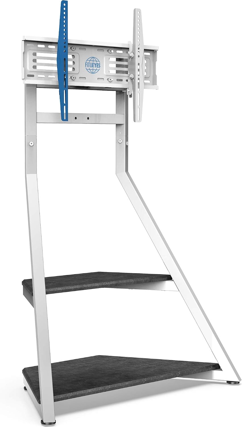 FITUEYES Design Floor TV Stand for 43-75 Inch TVs Height Adjustment Universal TV Stand ±15° Swivel Load 60kg Cable Management Eiffel Series