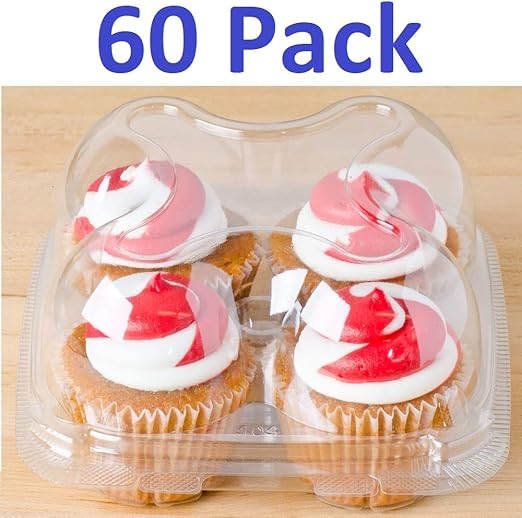 Amazon カップケーキコンテナ プラスチック 使い捨て ハイドーム型カップケーキボックス 12コンパートメント カップケーキ