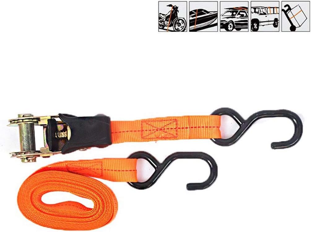 LXFYMX Ratchet Straps Ratchet Straps, 4 × Ratchet Straps, 5 m x 25 mm Ratchet Straps with Hooks