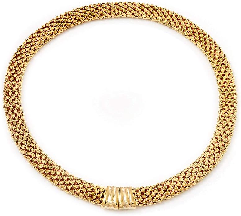 Avalaya Gold Plated Mesh Choker Necklace 46cm Length Amazon