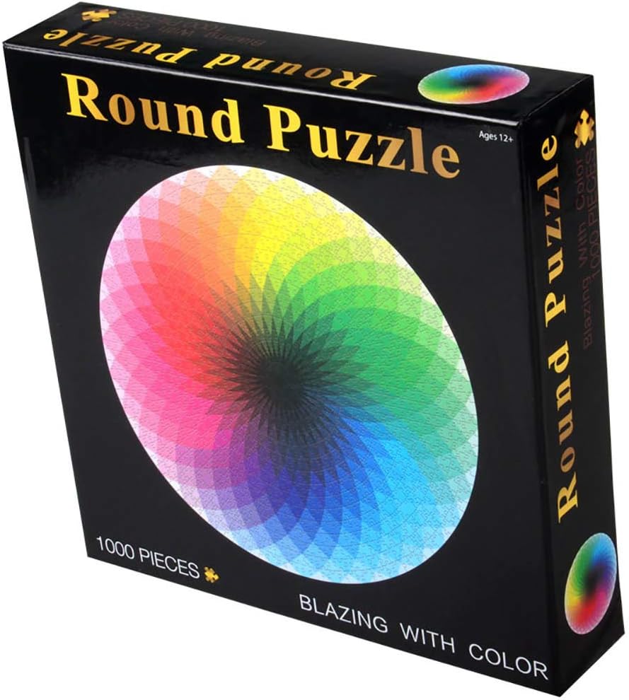 ANOVEL Puzzles for Adults Jigsaw Puzzles 1000 Pieces Big Round Rainbow Puzzles