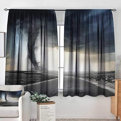Amazon Com Elliot Dorothy Pattern Curtains Nature Black Tornado