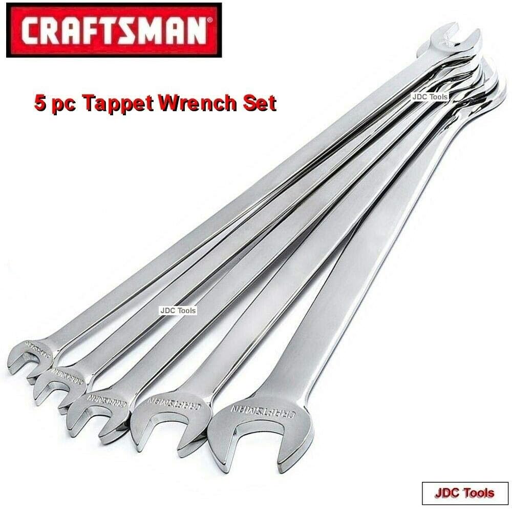 Craftsman 5-PC INCH Tappet Wrench Set SAE Thin Long Profile Full Polished!