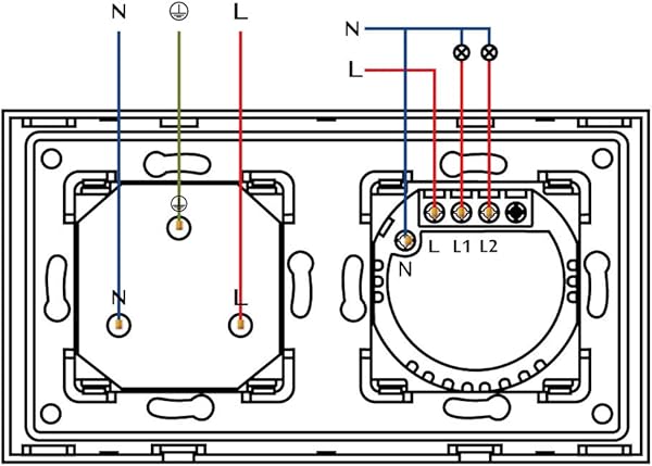 BSEED 157 mm Glass Normal EU enchufe con Smart Alexa WiFi Touch Sensor Interruptor de pared 2 vas 1 va blanco