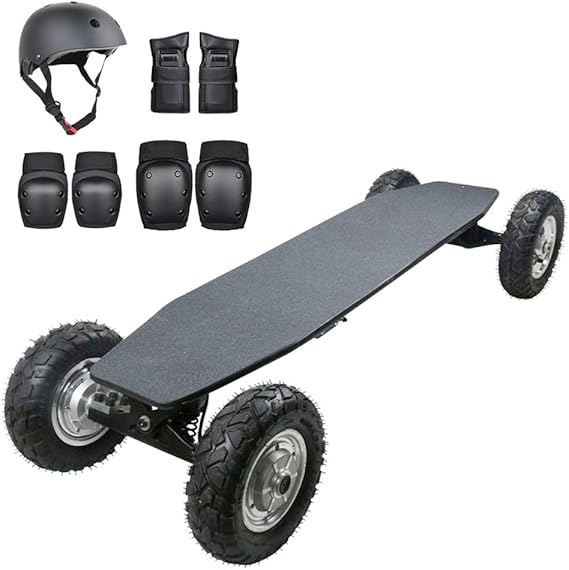 Offroad Electric Skateboard with Protective Gear Kit, 1650W Dual Motor