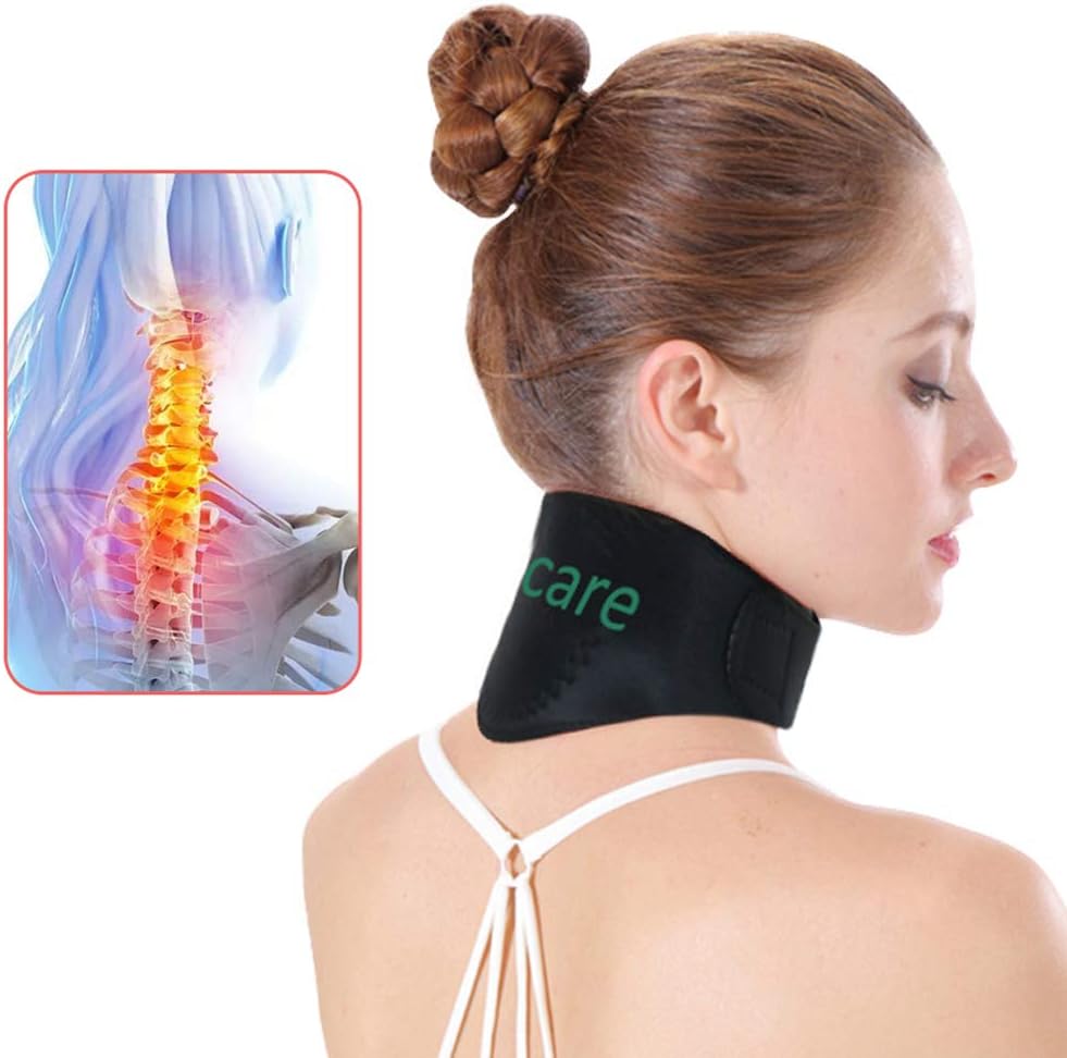 Tcare Tourmaline Magnetic Therapy Neck Brace Tourmaline Belt Support Cervical Vertebra Protection Spontaneous Self Heating: Health & Personal Care