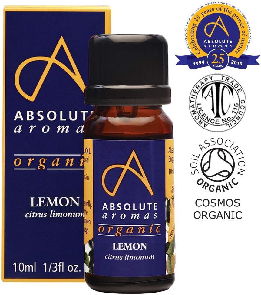 Absolute Aromas Organic Lemon 10ml Essential Oil 100 Pure, Natural