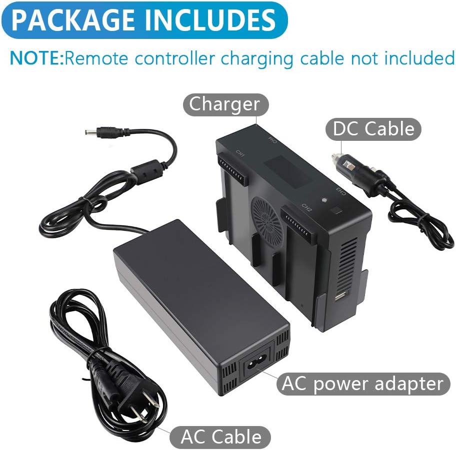 Hanatora Battery Home Charger & Car Charger for DJI Mavic 2 Zoom/Pro and Remote Controller,5 in 1 Rapid Charging Hub with Charging, Discharging and Storage: Toys & Games