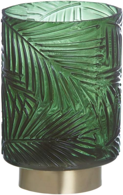 mesa led de cristal con hojas a pilas