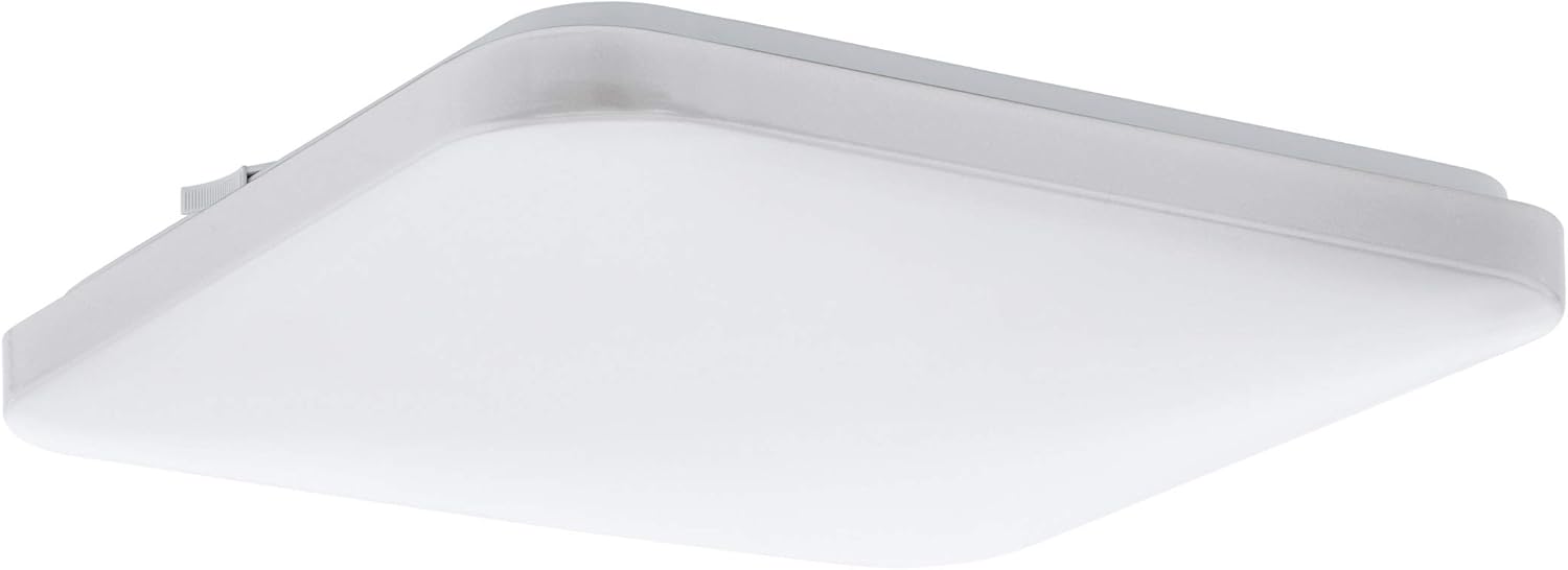 EGLO Frania LED Ceiling Light 1-Bulb Ceiling Light Material: Steel/Plastic/Colour: White Length 33 cm, 33 x 33 cm (EU)