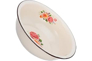 IMUSINICE Vintage 30cm Enamel Mixing Basin Bowl, Extra Large Food Storage Enamelware for Kitchen and Baking,
