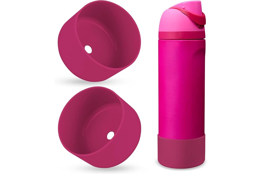 BKBY 2PCS Silicone Water Bottle Boot, Compatible with Owala 24oz 32oz 40oz, Protective Anti-Scratch & Anti-Dent No Noise Sleeve Cover for FreeSip/Twist/Flip Water Bottles (Read My Lips, 24oz)
