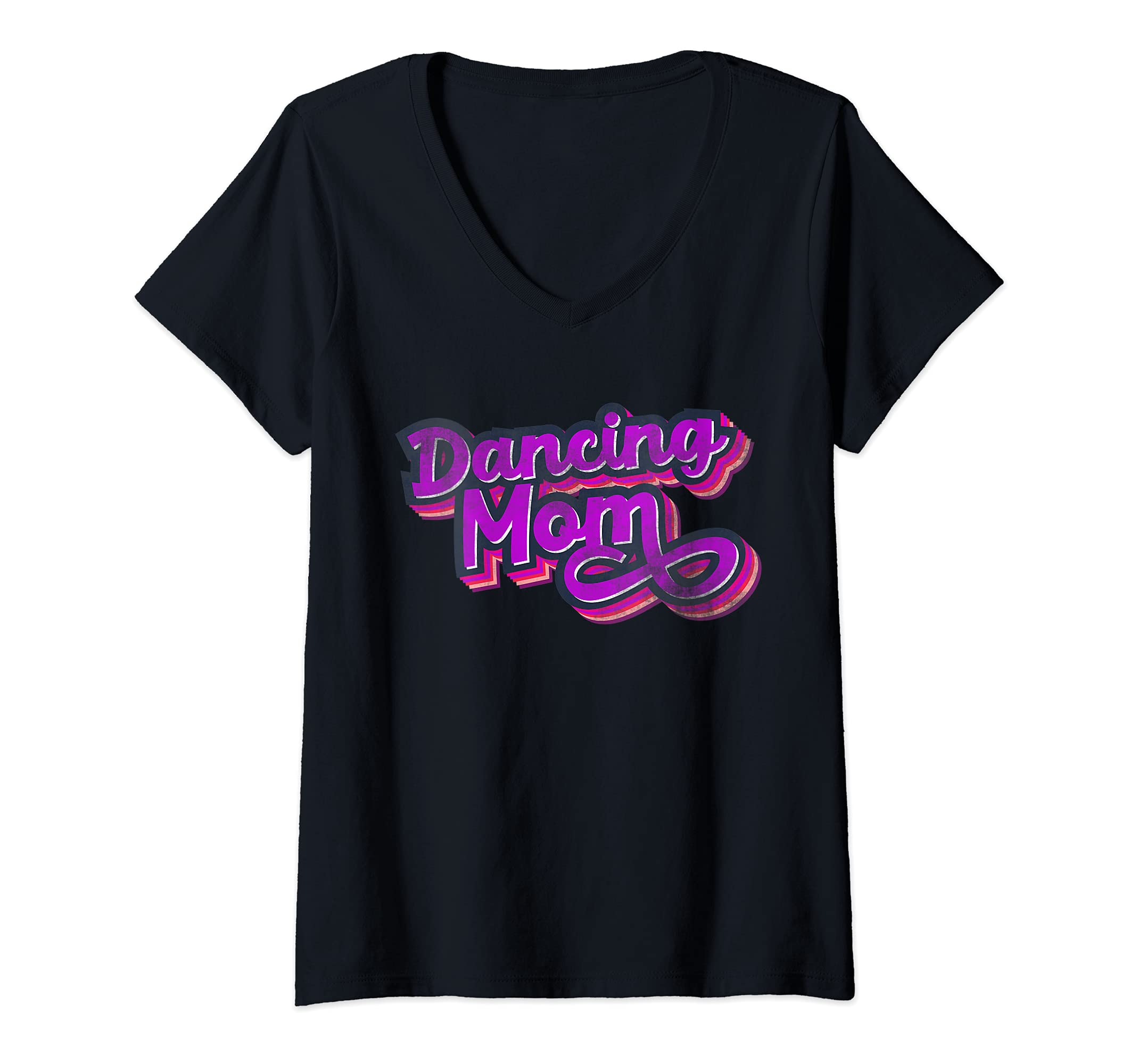 Womens Disco Dancing Mom V-Neck T-Shirt