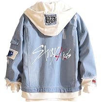 Amazon.com: KPOP Stray Kids Denim Jacket Felix Hyujin I.N Jisung 