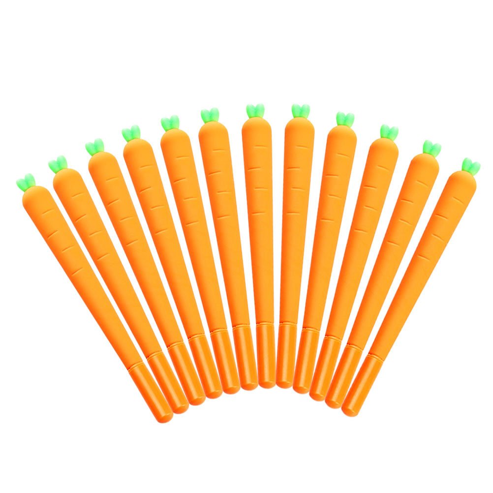 NUOLUX Carrot Pen Gel Ink Pen Rollerball Pen for Office and School Gift for Children 12 Pack