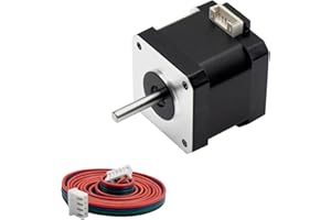 MAKERELE 1PC Nema 17 Stepper Motor, 42-40mm Body, 1.7A 44Ncm(62oz.in) High Torque Motor, Bipolar 4-Lead 1.8 Degrees Stepper Motor with 1m Cable & Connector for 3D Printers, CNC, and DIY