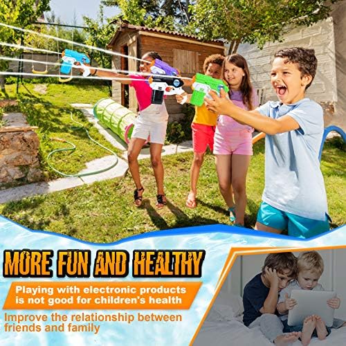 4 Pezzi 150ml Pistole ad Acqua Bambini - 10 metri Pistola Spruzzo a Lungo Raggio - Acqua Giocattolo per Bambini e Adulti - All'Aperto Nuoto Piscina Giardino Spiaggia Feste