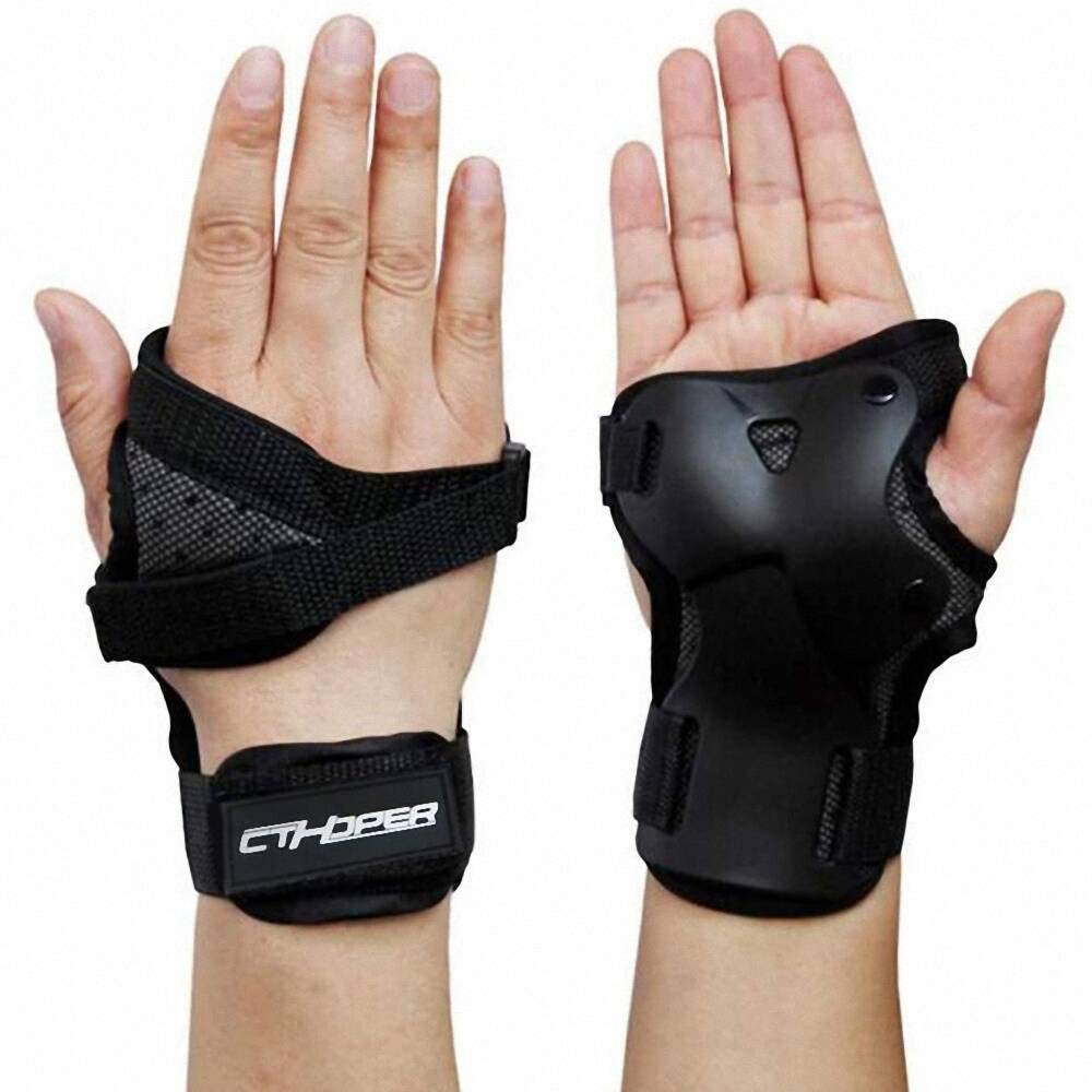CTHOPER Impact Wrist Guard Protective Gear Wrist Brace Wrist Support for Skating Skateboard Skiing Snowboard (Black, M)