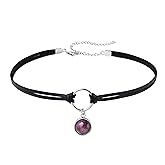 Sacina O Ring Crystal Choker, Black Choker, Boho Hippie Necklace, Gothic Necklace, Christmas Jewelry Gift for Women