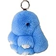jtkdxqs Soft Cute Bunny Keychain Artificial Rabbit Fur Plush Fluffy Pom pom Key Ring for Women